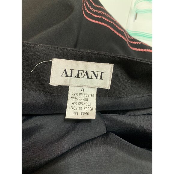 Alfani Womens Black & Multicolor Embroidered A-Line Skirt Size 4 - Picture 4 of 4